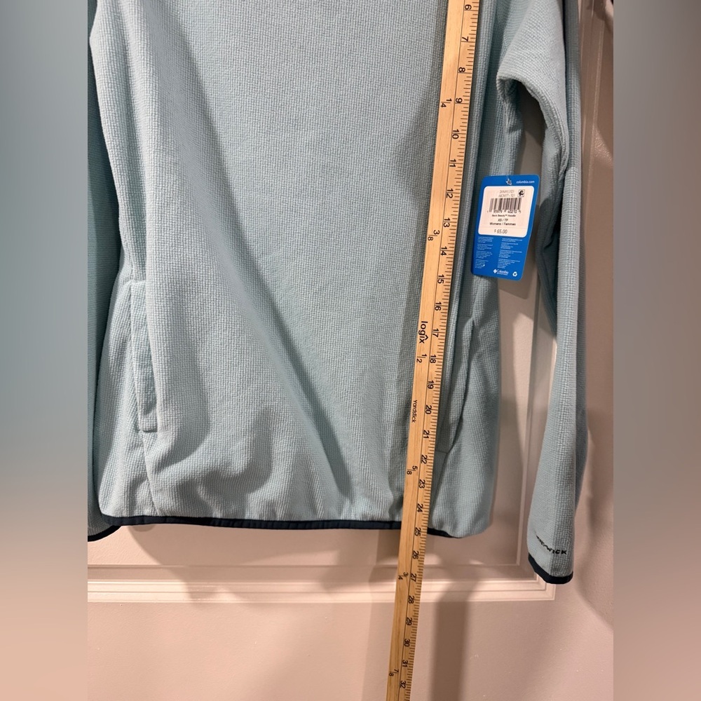 Columbia Omni-Wick Fleece Hoodie Pullover XS Aqua Blue Lightweight Active NWT - Picture 7 of 10